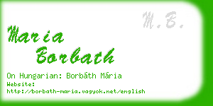 maria borbath business card
