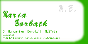 maria borbath business card